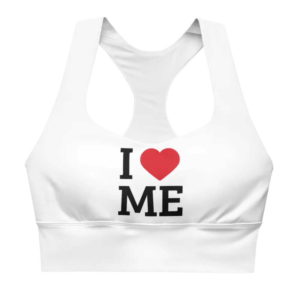 Self-love se bhara white sports bra