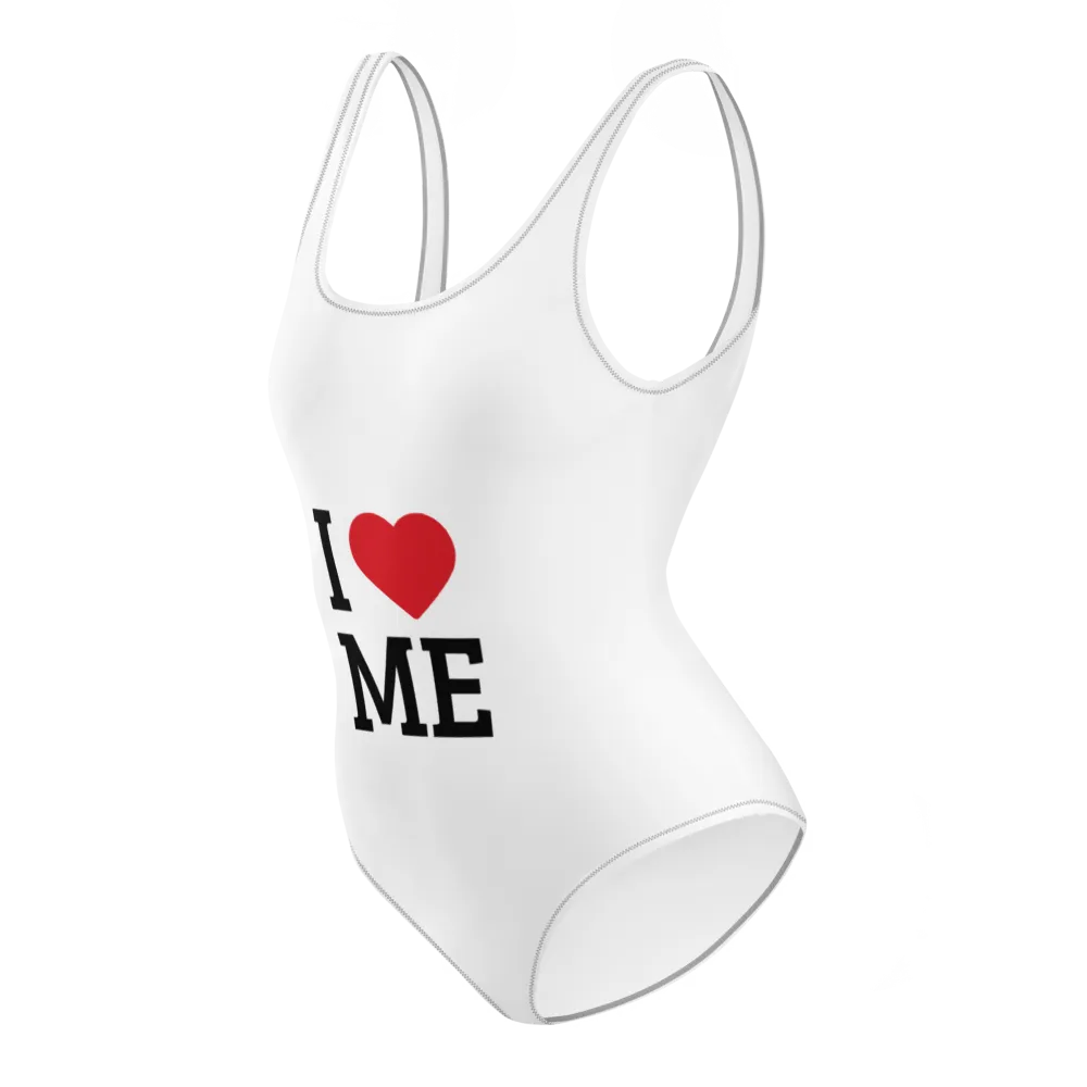 White Bodysuit with "I ❤️ ME" Print - Women's Appa thumbnail 3