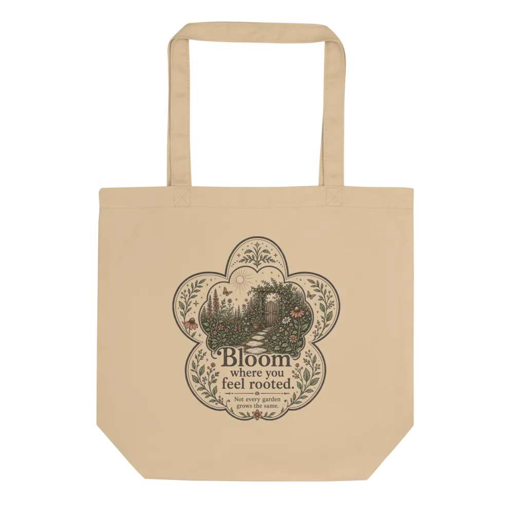 Bloom where you fell rooted Tote