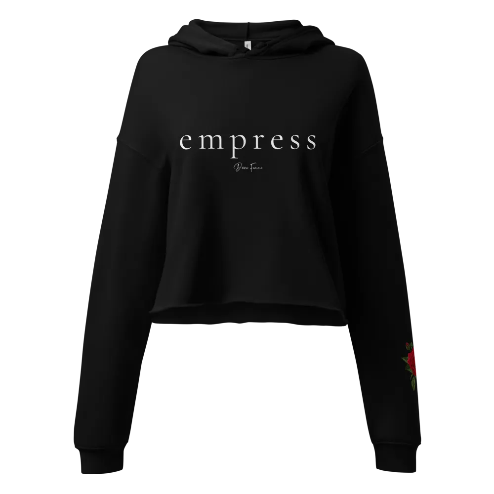 Empress Cropped Hoodie with Rose Emblem thumbnail 2