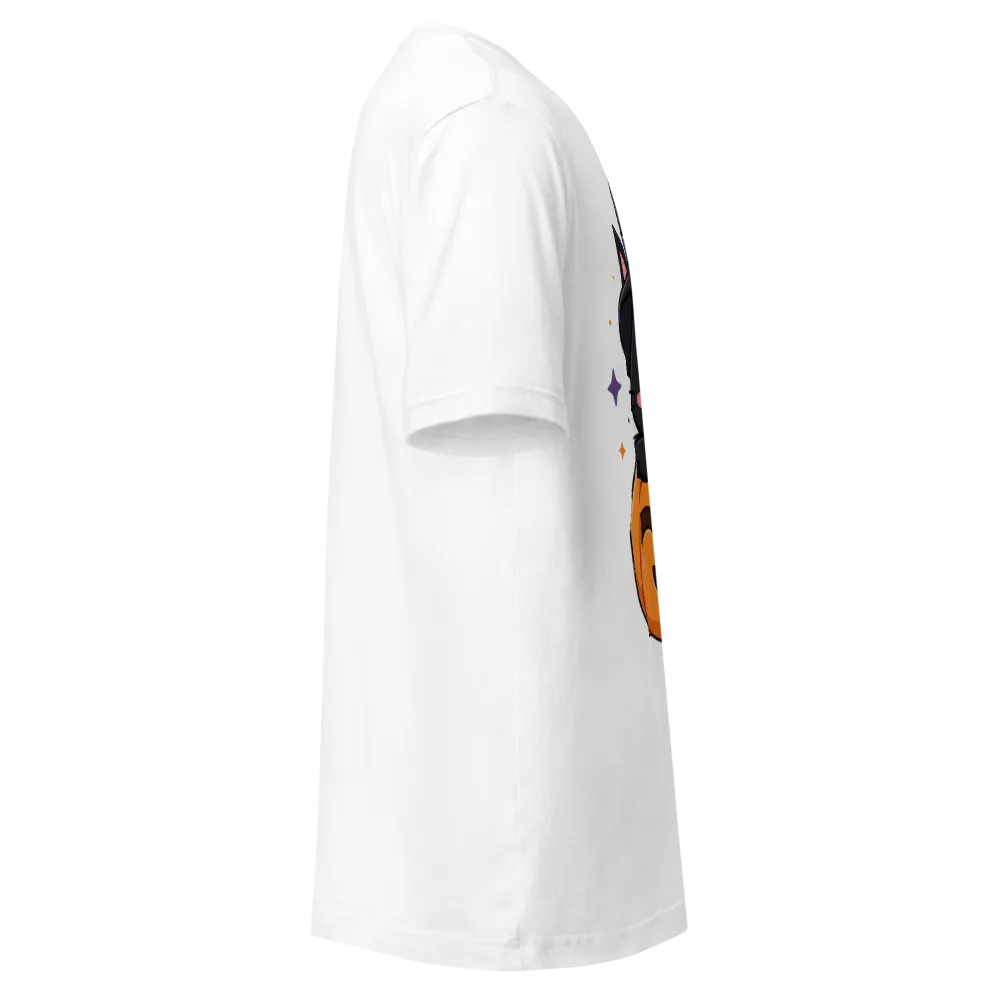 Cute Witch Cat Pumpkin Halloween T-Shirt thumbnail 4