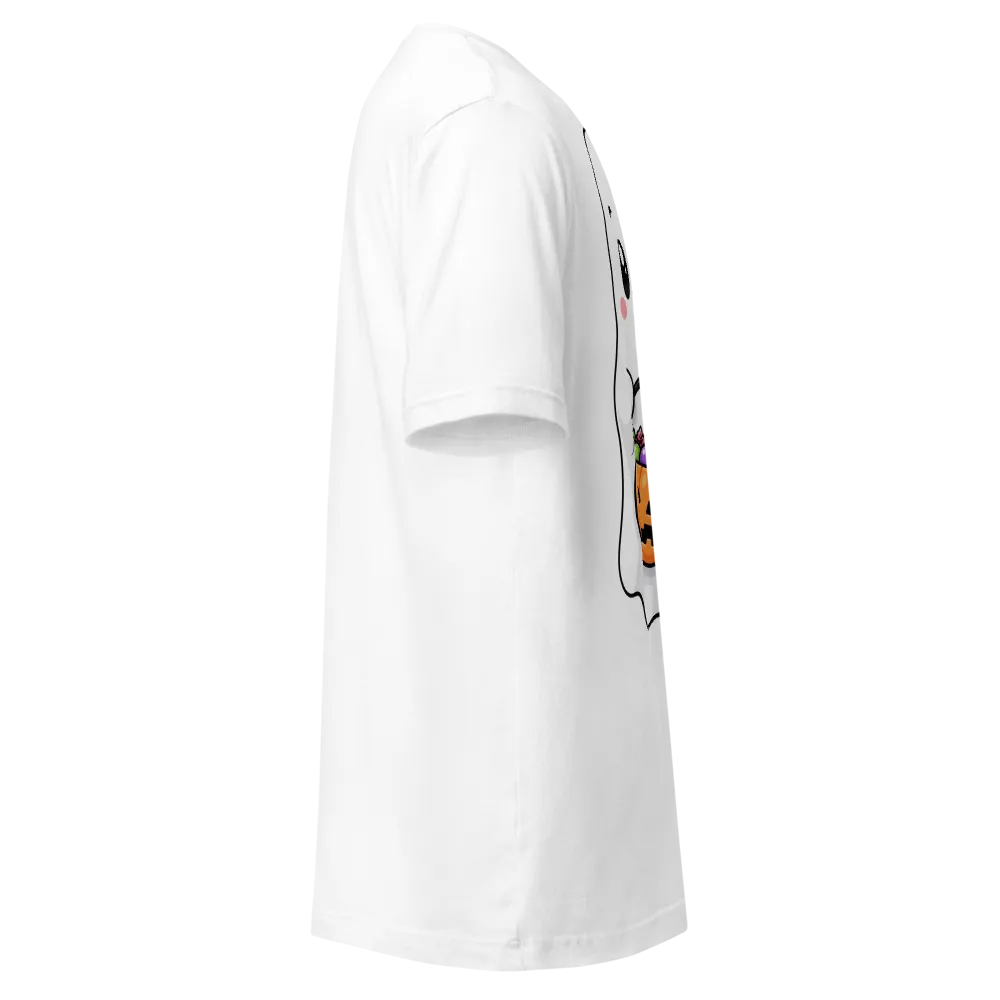 Cute Ghost Pumpkin Halloween T-Shirt thumbnail 4
