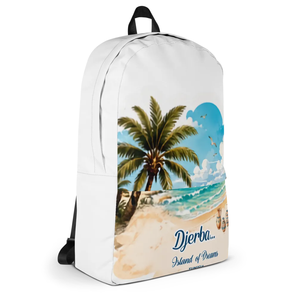 Djerba Island Beach Aesthetic Backpack thumbnail 4