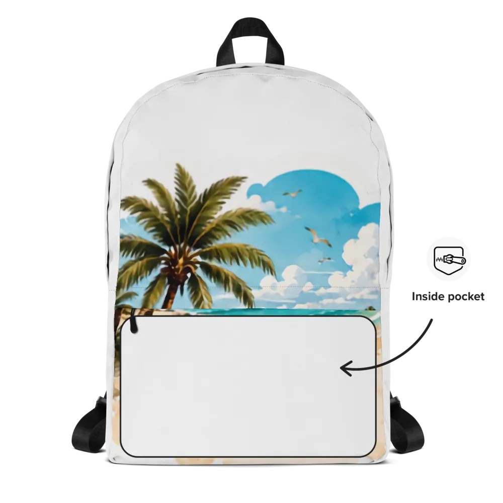 Djerba Island Beach Aesthetic Backpack thumbnail 2