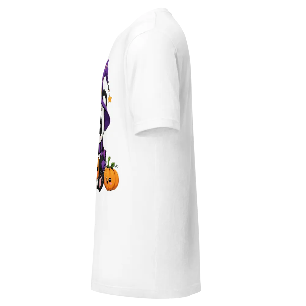 Cute Witch Panda Halloween T-Shirt thumbnail 3