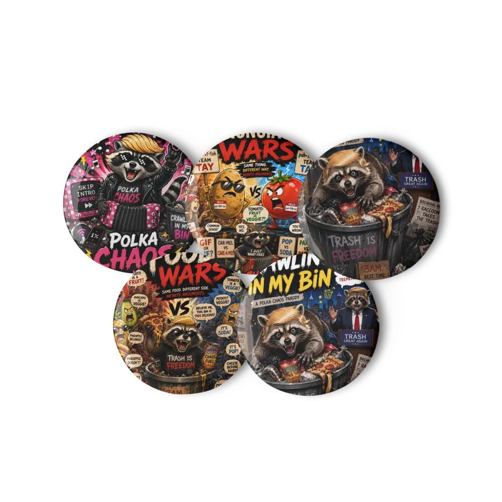 Crawling in My Bin - Raccoon Badges thumbnail 4