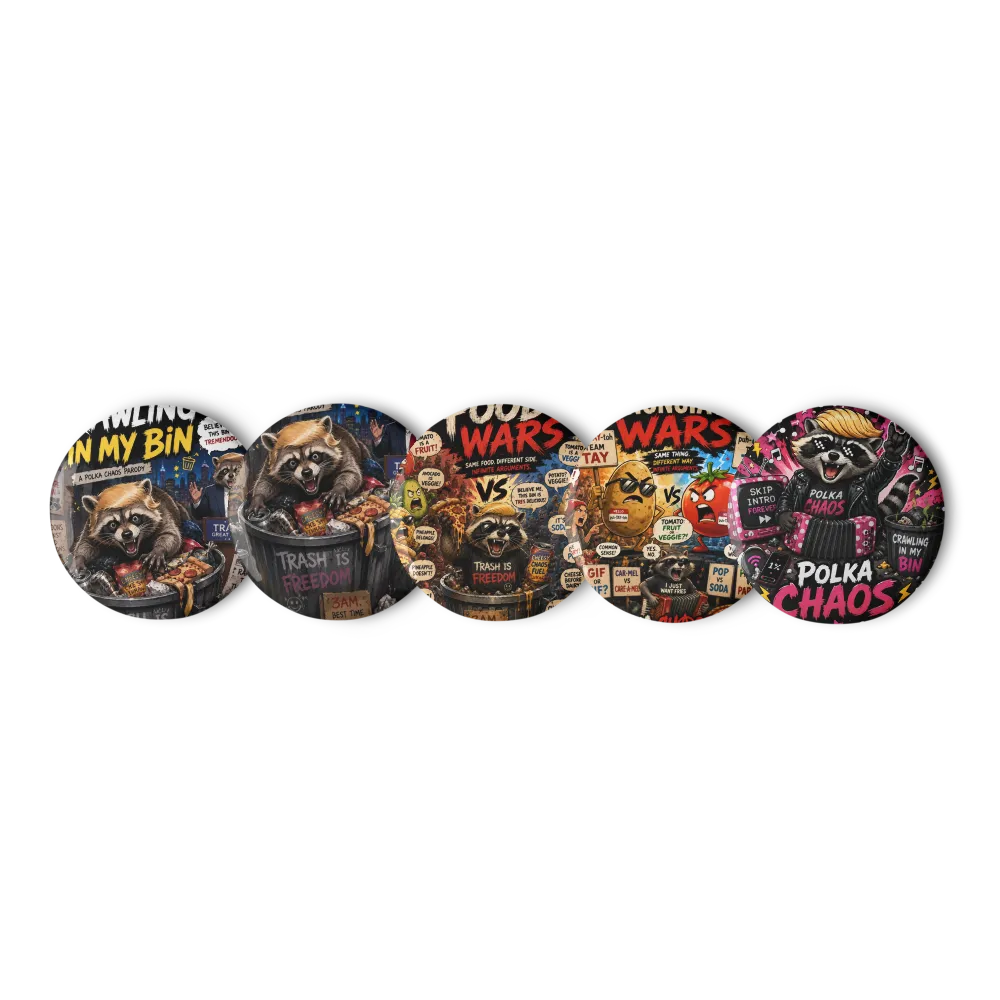 Crawling in My Bin - Raccoon Badges thumbnail 3