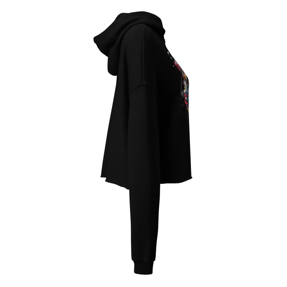 Boho Chic Sunglasses Girl Women's Cropped Hoodie thumbnail 3