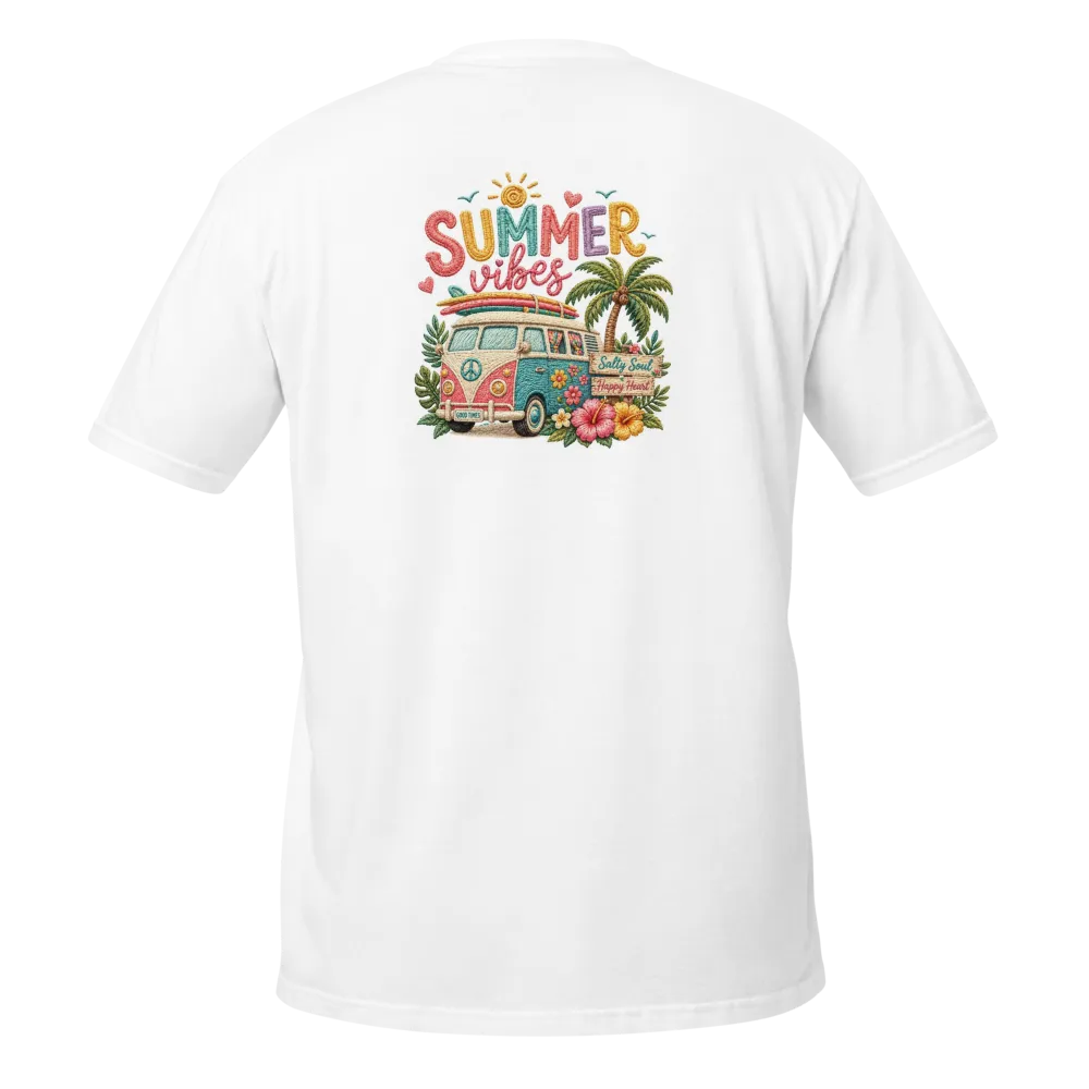 Summer Vibes Retro Beach Van Graphic T-Shirt – Uni thumbnail 2