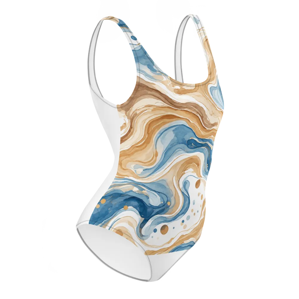 Fluid Waves Abstract Art Swimsuit thumbnail 4