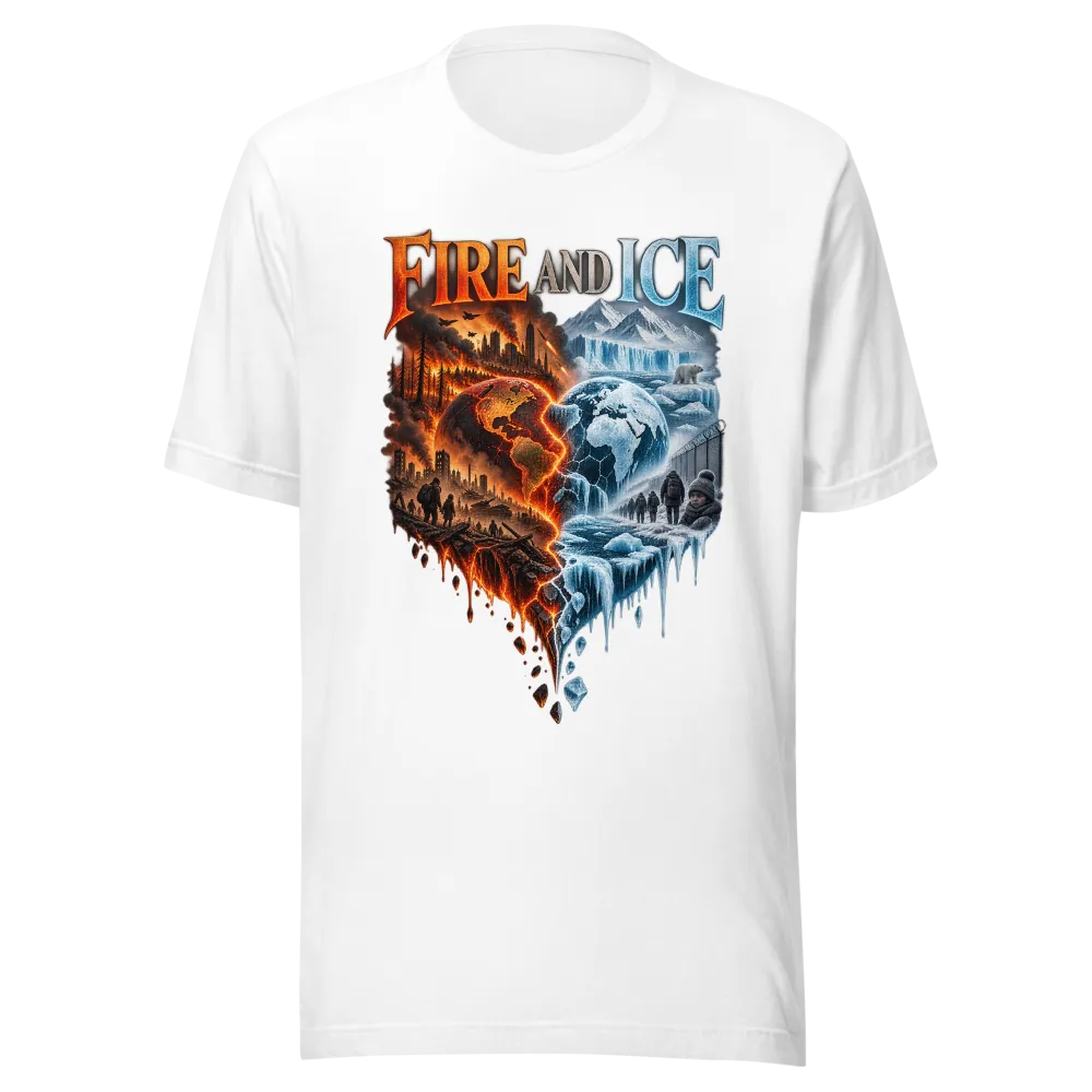 Title: Fire and Ice R. Frost Poem Graphic Tee thumbnail 2