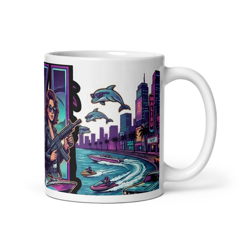 Neon Vice City Streetwear Graphic | Full Tumbler W thumbnail 2