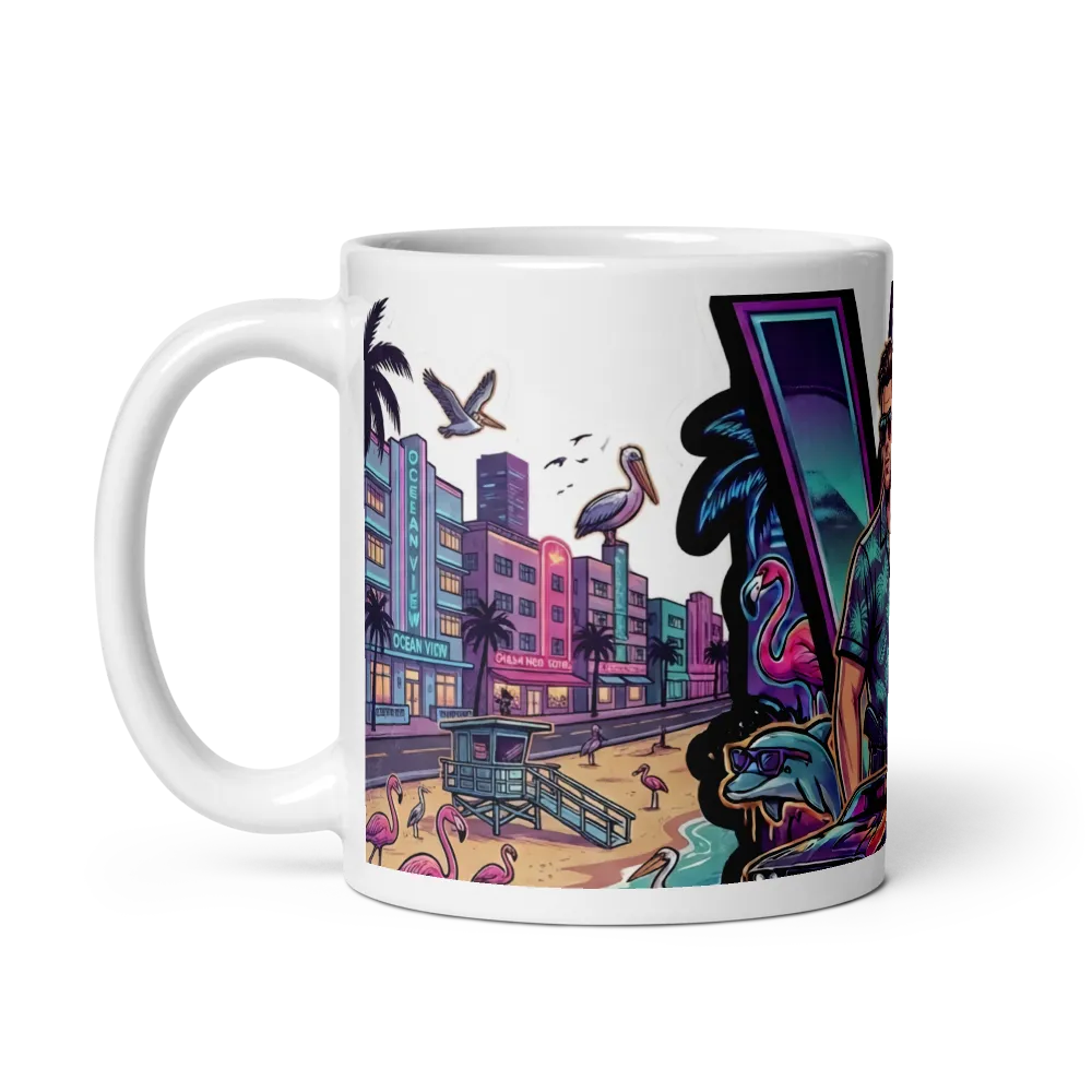 Neon Vice City Streetwear Graphic | Full Tumbler W thumbnail 3