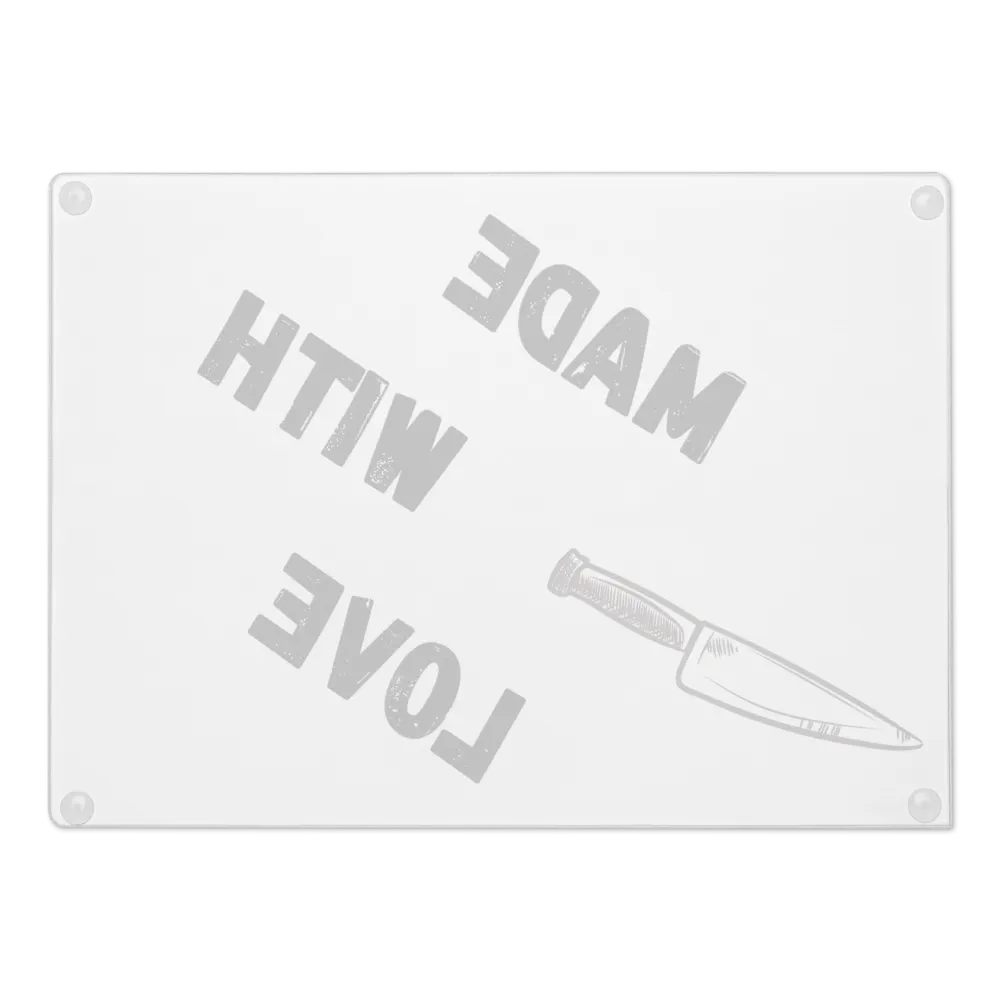 Made With Love" Minimalist Glass Cutting Board thumbnail 2