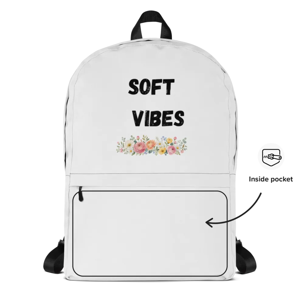 Soft Vibes" Minimalist Aesthetic Backpack thumbnail 2