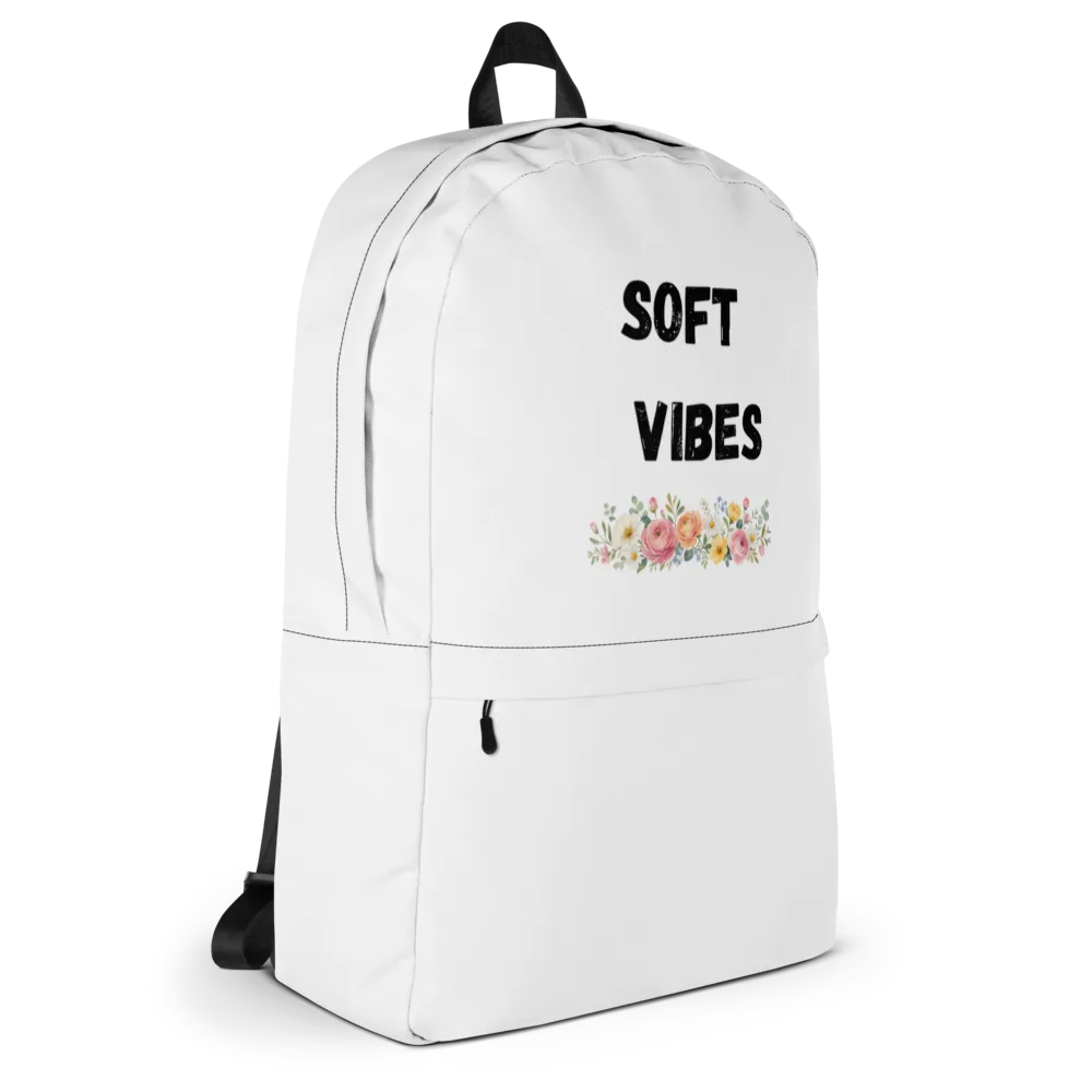 Soft Vibes" Minimalist Aesthetic Backpack thumbnail 4