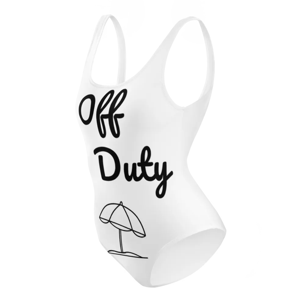 Off Duty" Minimalist One-Piece Swimsuit thumbnail 3