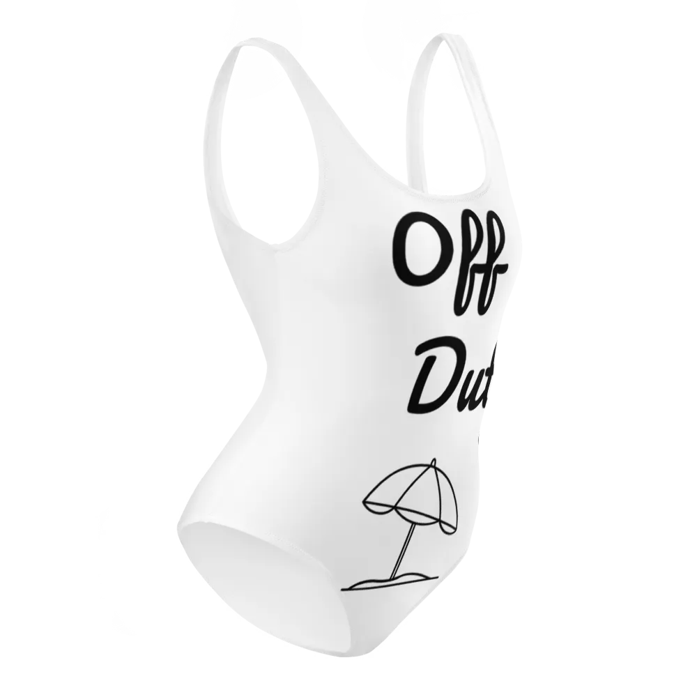 Off Duty" Minimalist One-Piece Swimsuit thumbnail 4