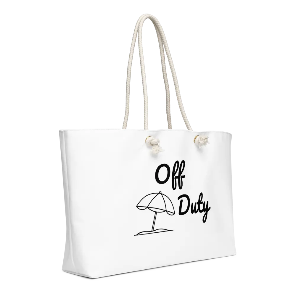Off Duty Funny Aesthetic Aesthetic Tote Bag - Beac thumbnail 4