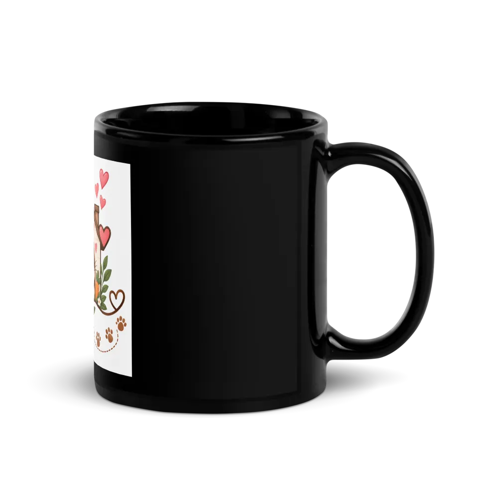 Paws Make a Home Black Glossy Mug  thumbnail 3