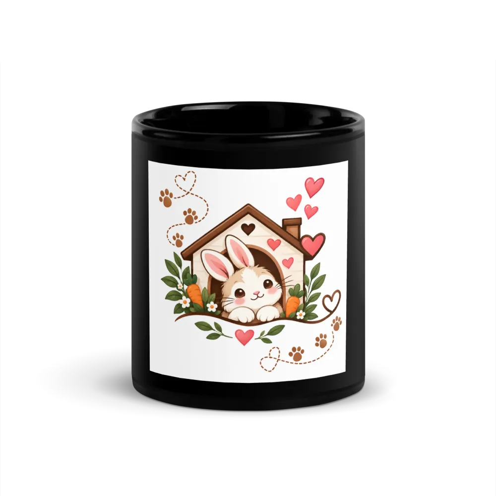 Paws Make a Home Black Glossy Mug  thumbnail 2