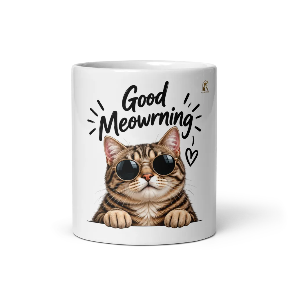 Good Meowning – Cool Cat Coffee Mug thumbnail 3