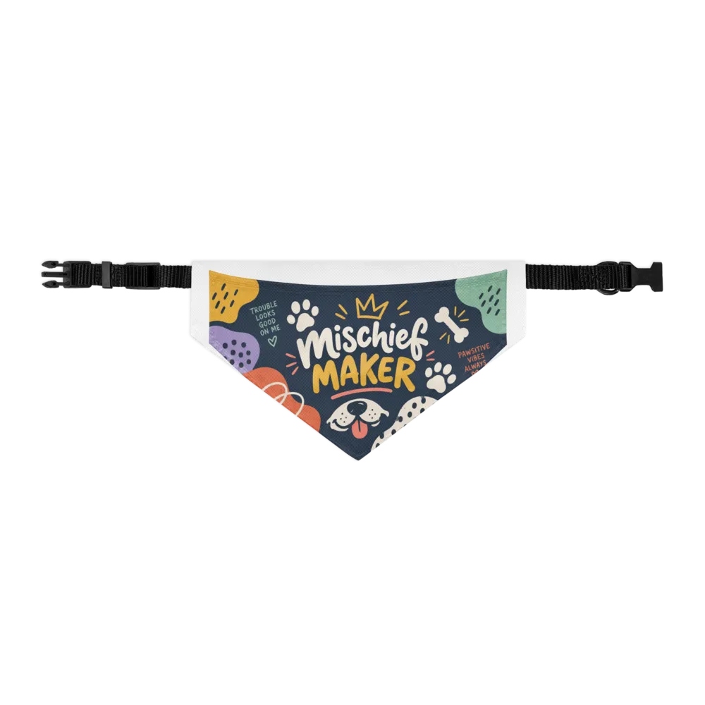 Mischief Maker Dog Bandana | Colorful Pet Bandana thumbnail 2