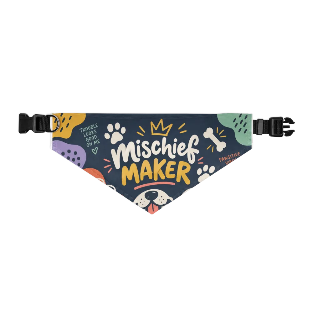 Mischief Maker Dog Bandana | Colorful Pet Bandana thumbnail 4