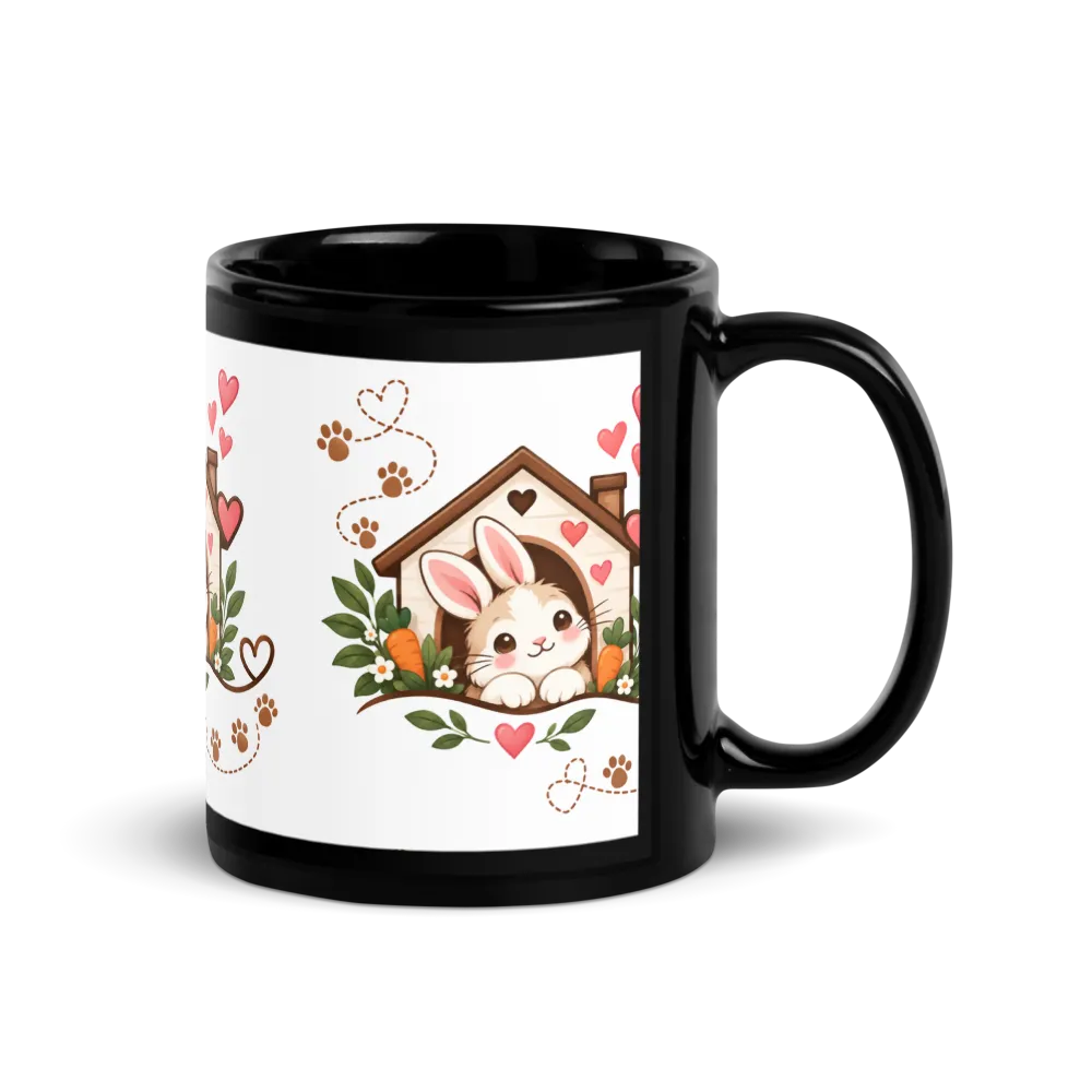 Paws Make a Home Black Glossy Mug thumbnail 3