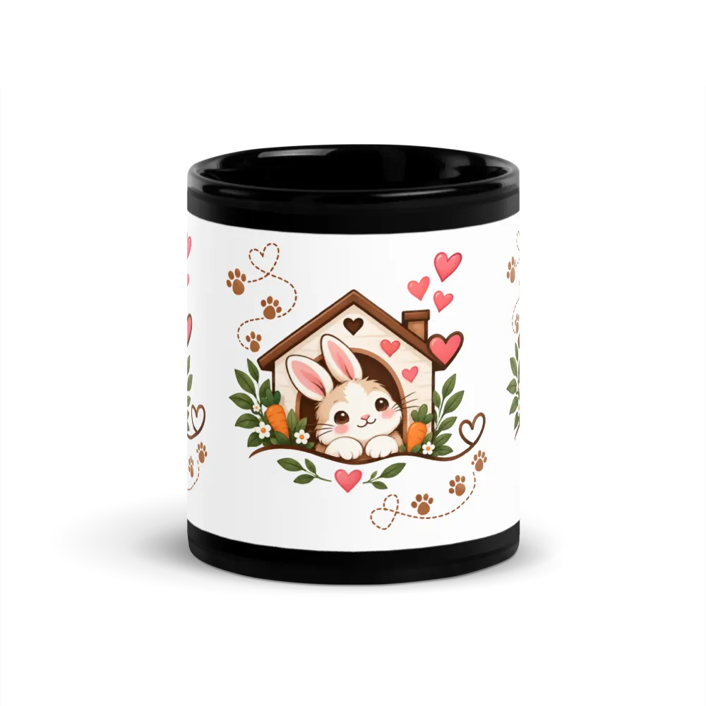 Paws Make a Home Black Glossy Mug thumbnail 2