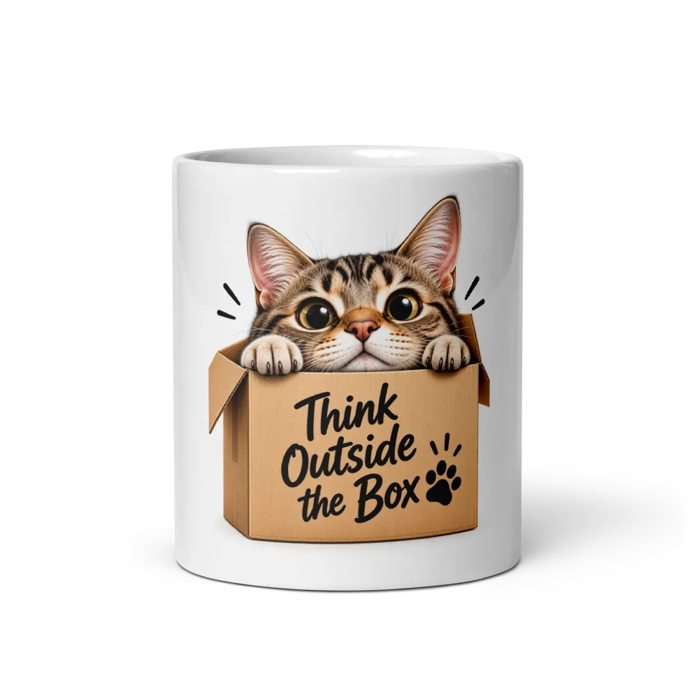 Think Outside the Box – Cute Cat Mug thumbnail 3
