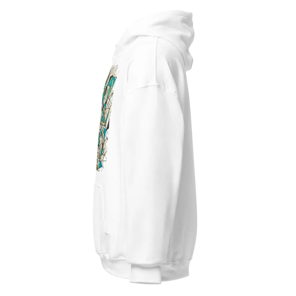 Abstract Graphic Print White Hoodie thumbnail 3