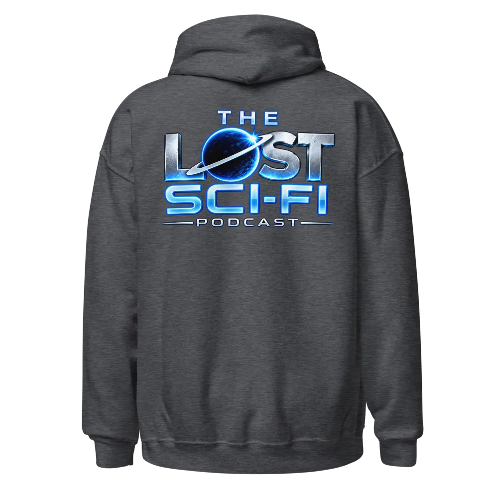 The Lost Sci-Fi Podcast Charcoal Gray Logo Hoodie thumbnail 2