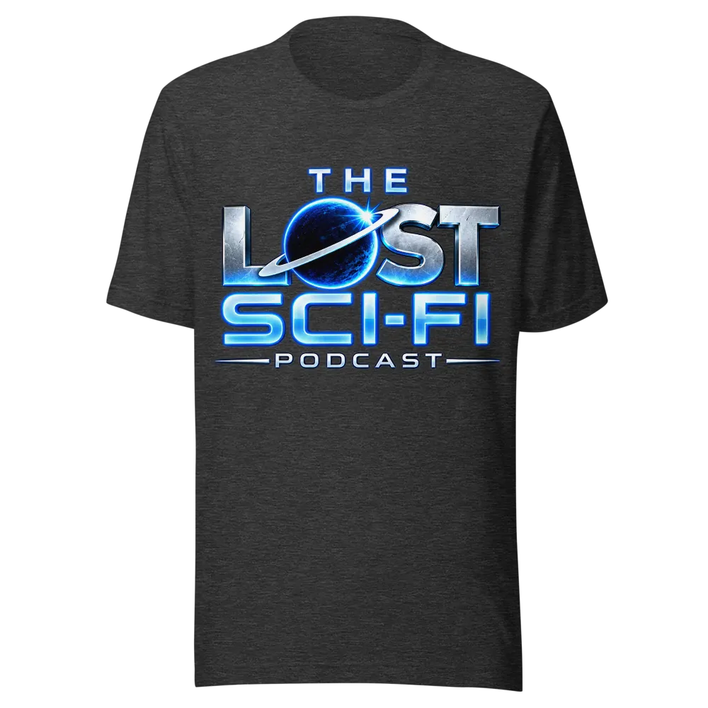 The Lost Sci-Fi Podcast Charcoal Logo T-Shirt