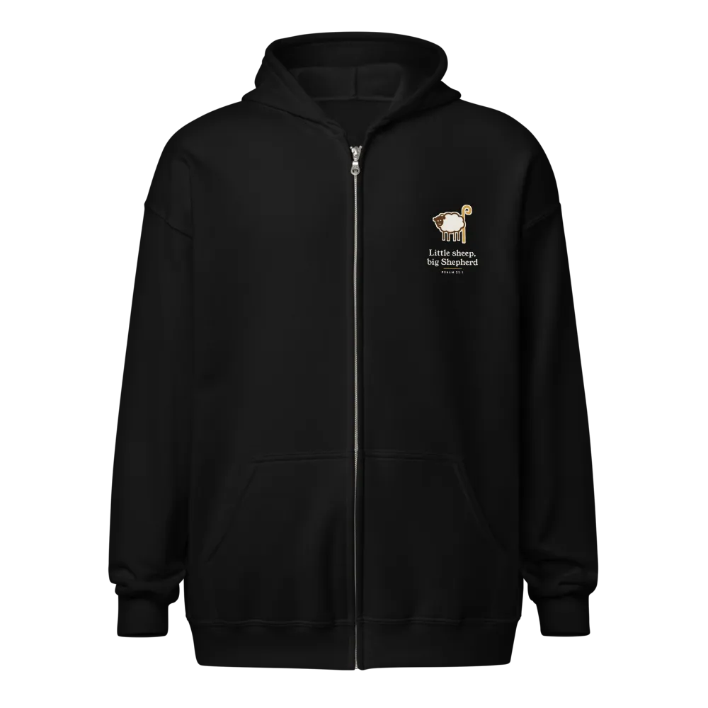 Little Sheep Big Shepherd Zip Hoodie (Black)