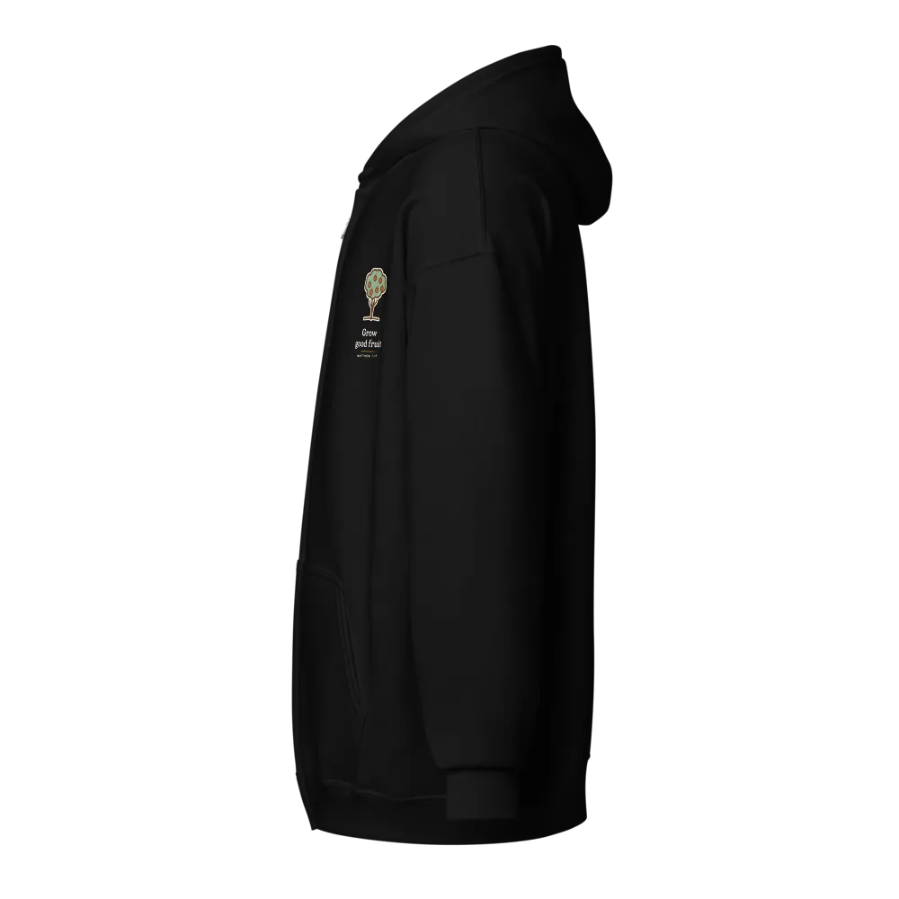 Grow Good Fruit Zip Hoodie (Black) thumbnail 3