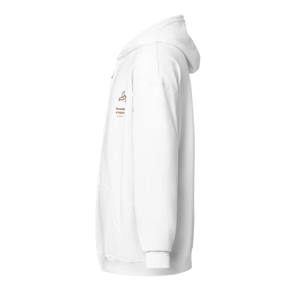 Peacemaker in Training Zip Hoodie (White) thumbnail 3