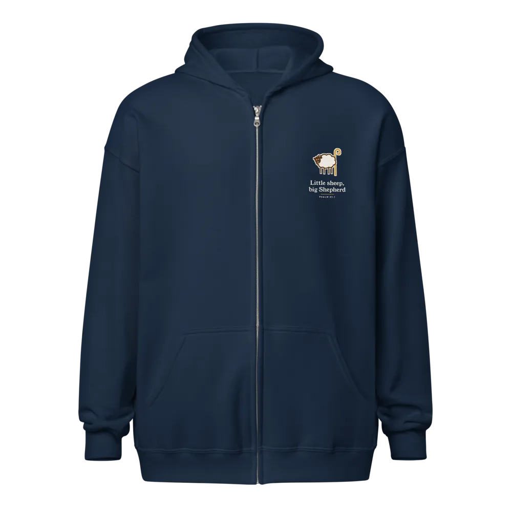 Little Sheep Big Shepherd Zip Hoodie (Navy)