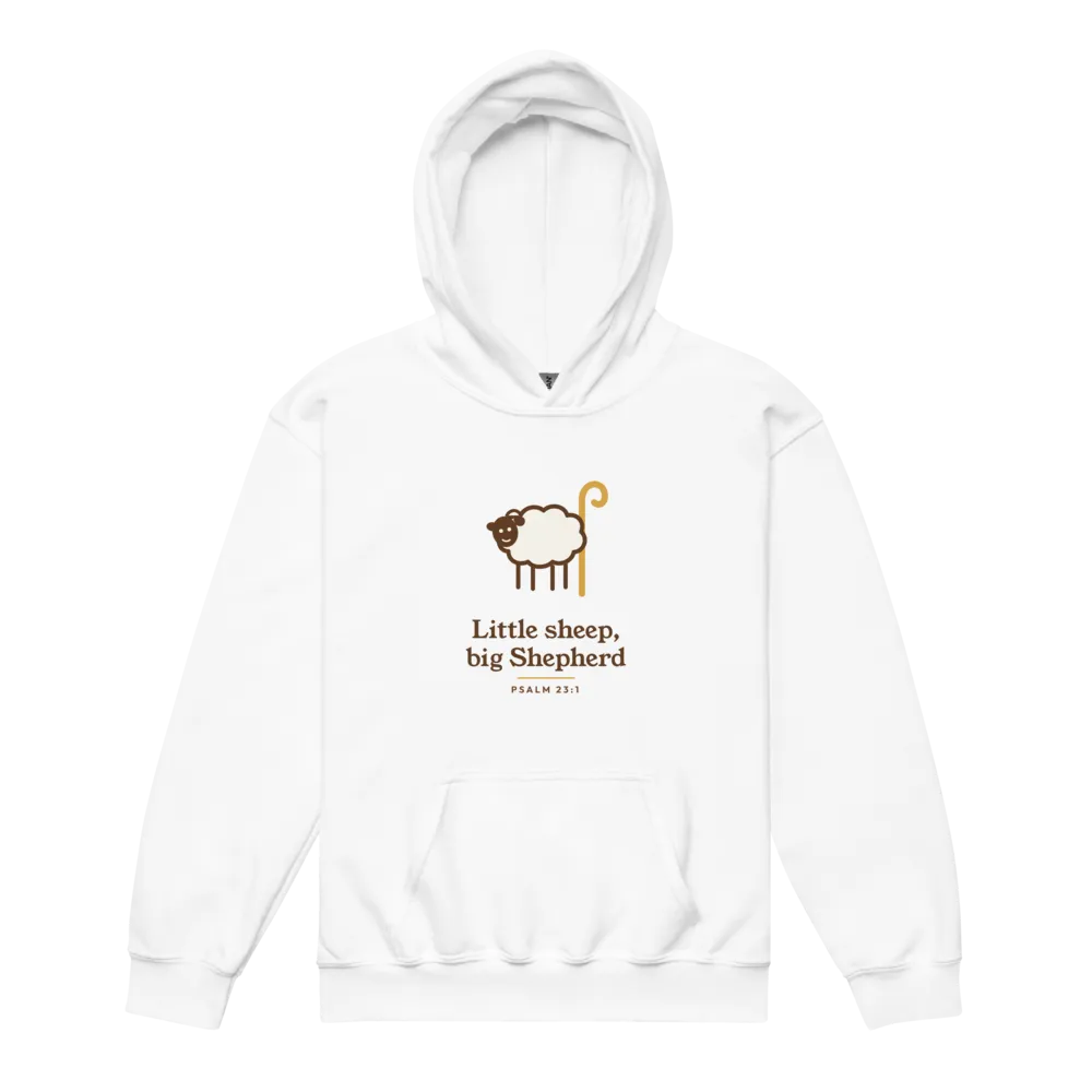 Little Sheep Big Shepherd Youth Hoodie (White)