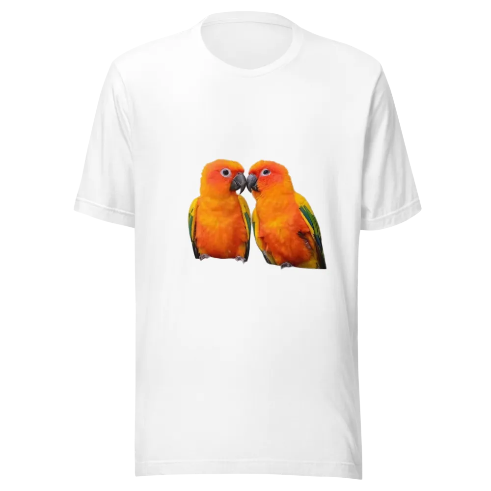 Cute Sunconure Birds Printed White T-Shirt for Me