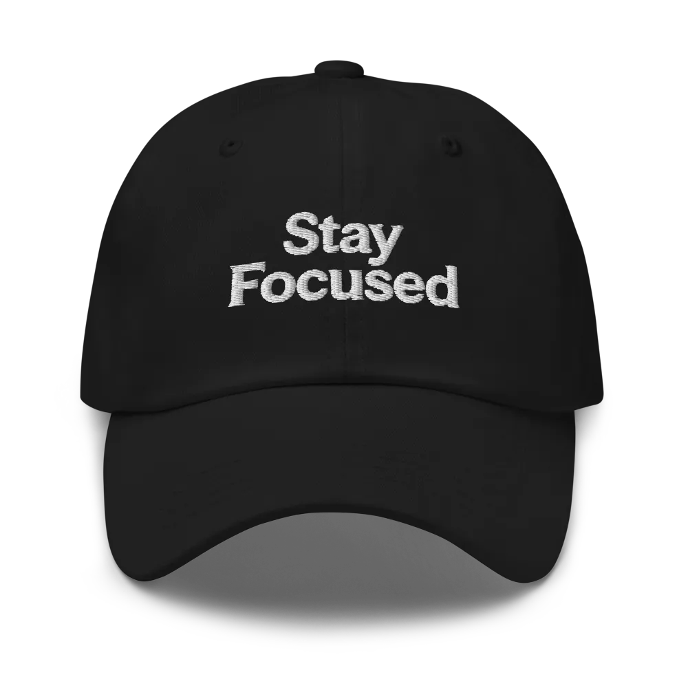 Stay Focused — Black Classic Dad Hat thumbnail 2