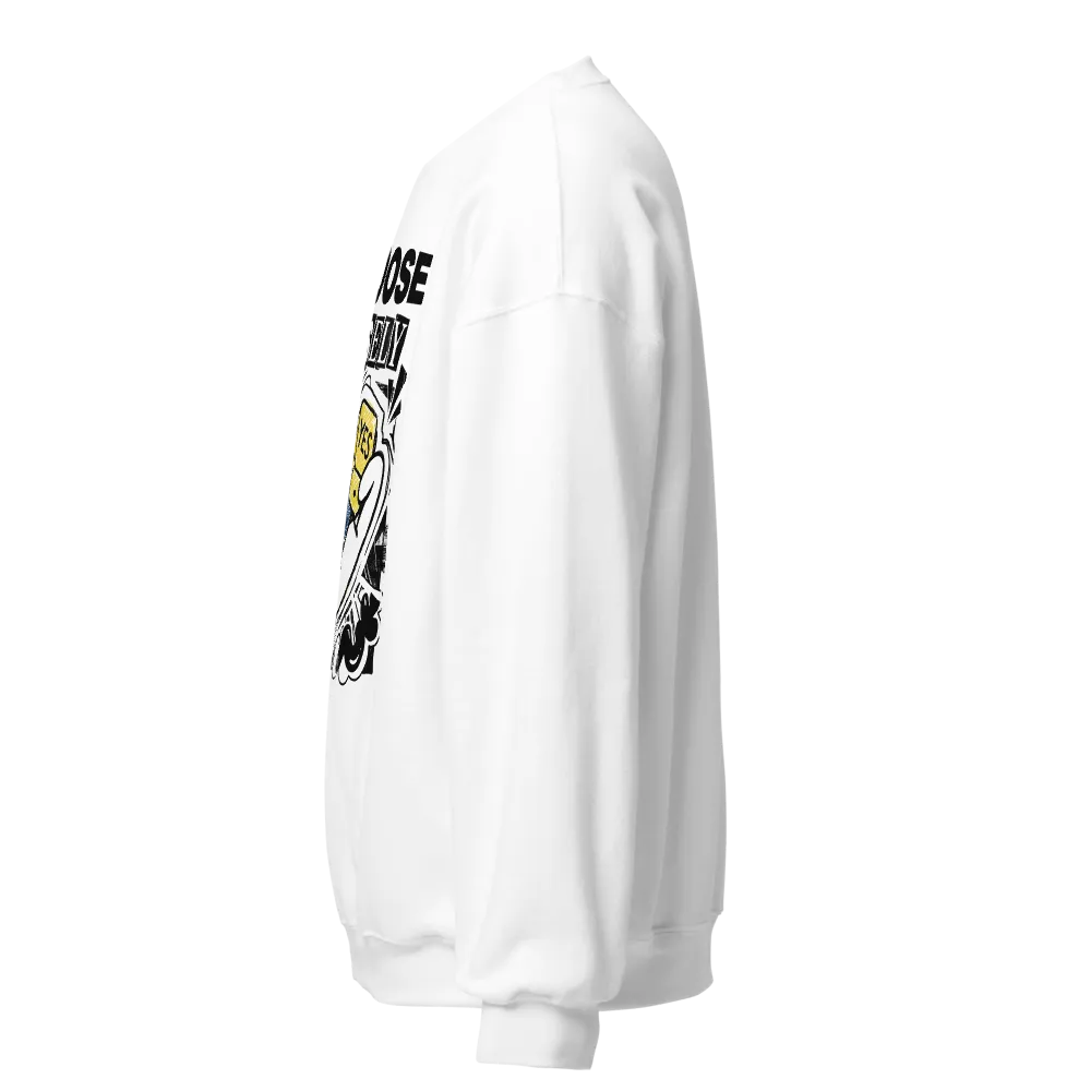 Choose Wisely Unisex Crew Neck Sweatshirt White thumbnail 3