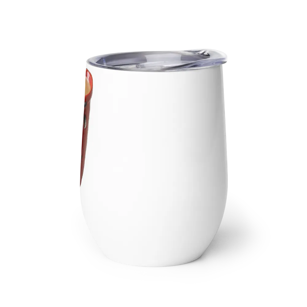 Red Cup Of Coffee Wine Tumbler thumbnail 3