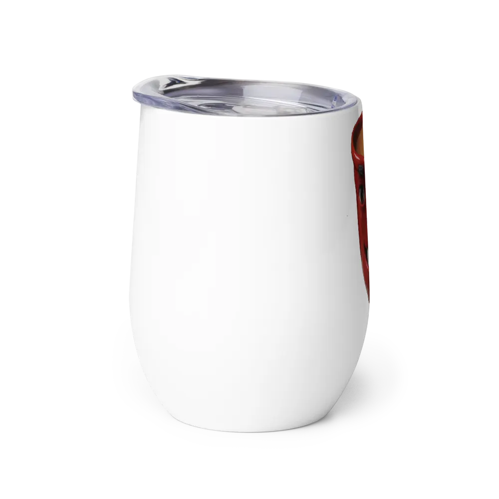 Red Cup Of Coffee Wine Tumbler thumbnail 4