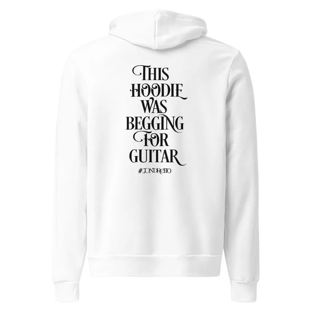 "Begging for Guitar" Hoodie Cream/White thumbnail 2