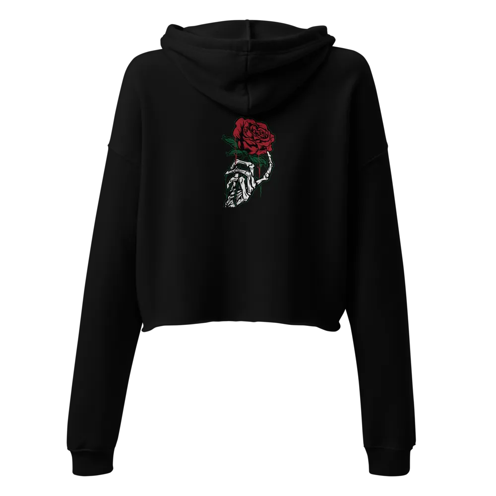 Women's Black Cropped Hoodie thumbnail 2