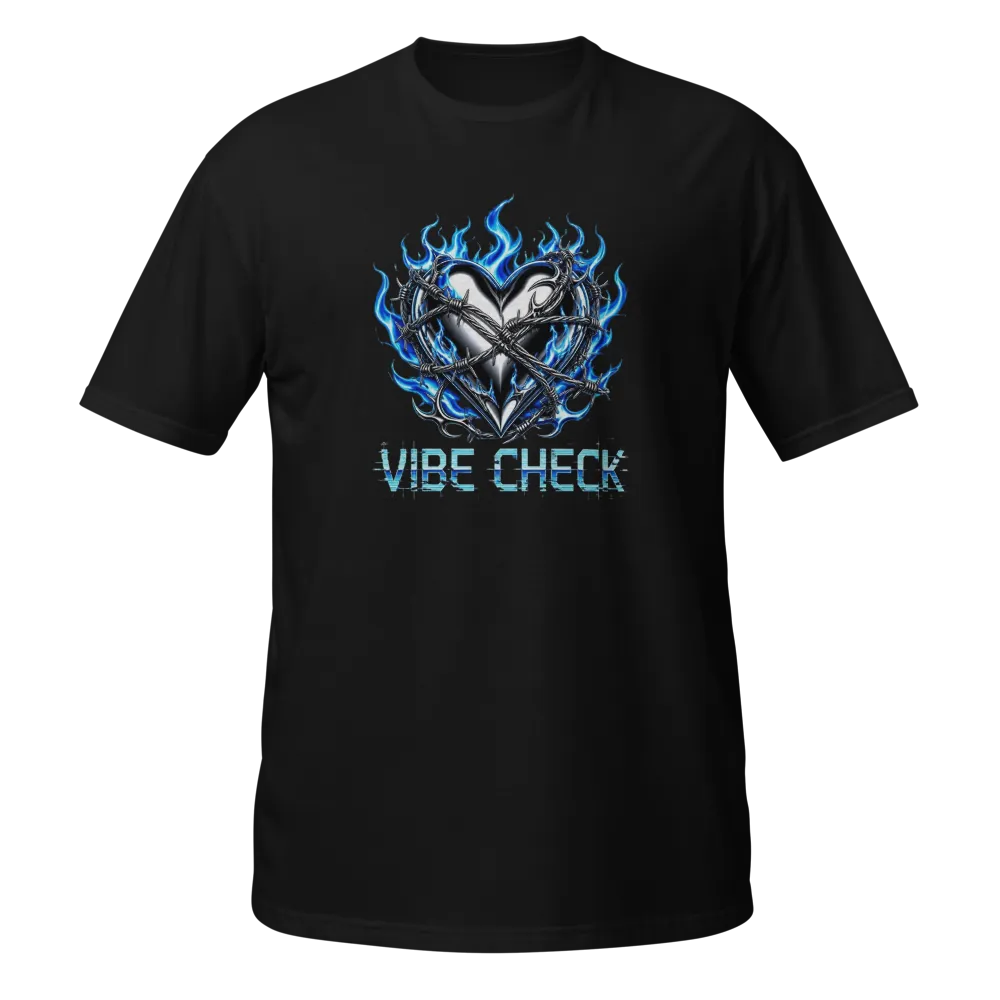 Premium Blue Fire Heart T-Shirt