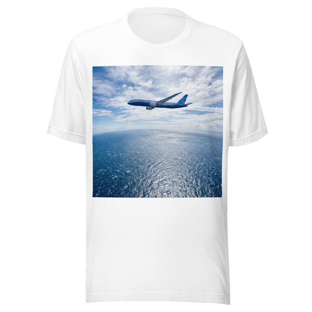 airplane flying over vast ocean