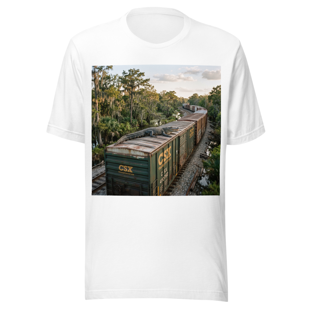 alligator on top of a train