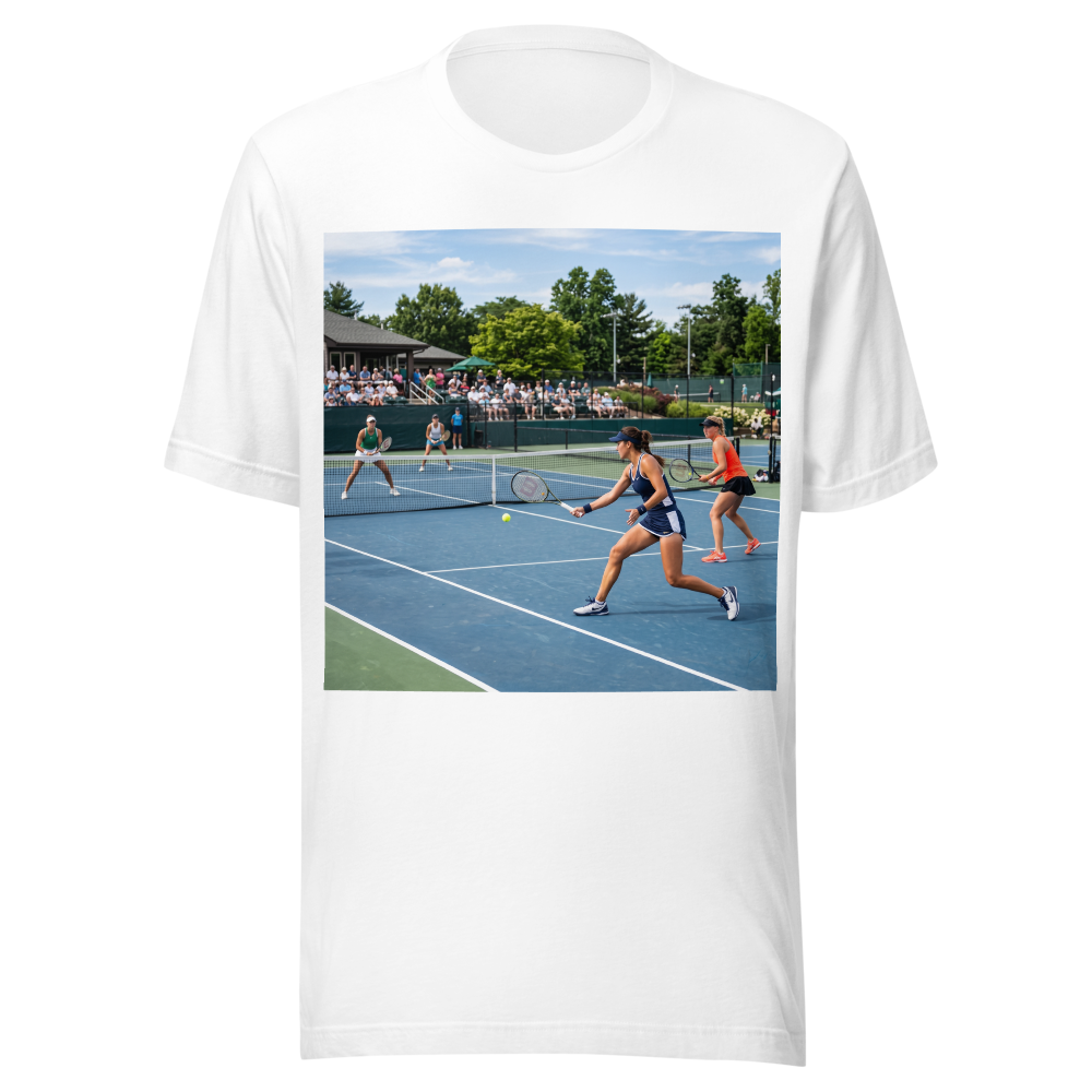 tennis court with women players 